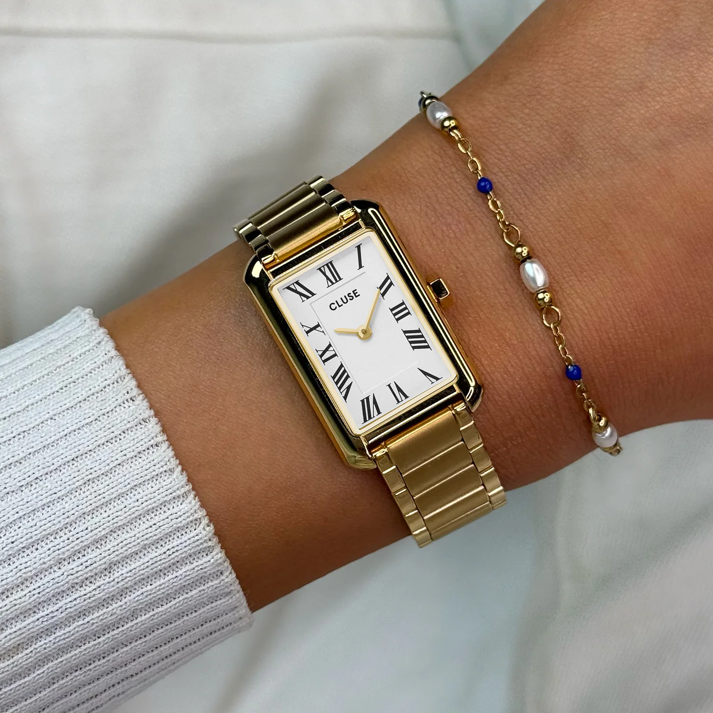 Belisenna Watch Steel, White, Gold Colour - Image 2