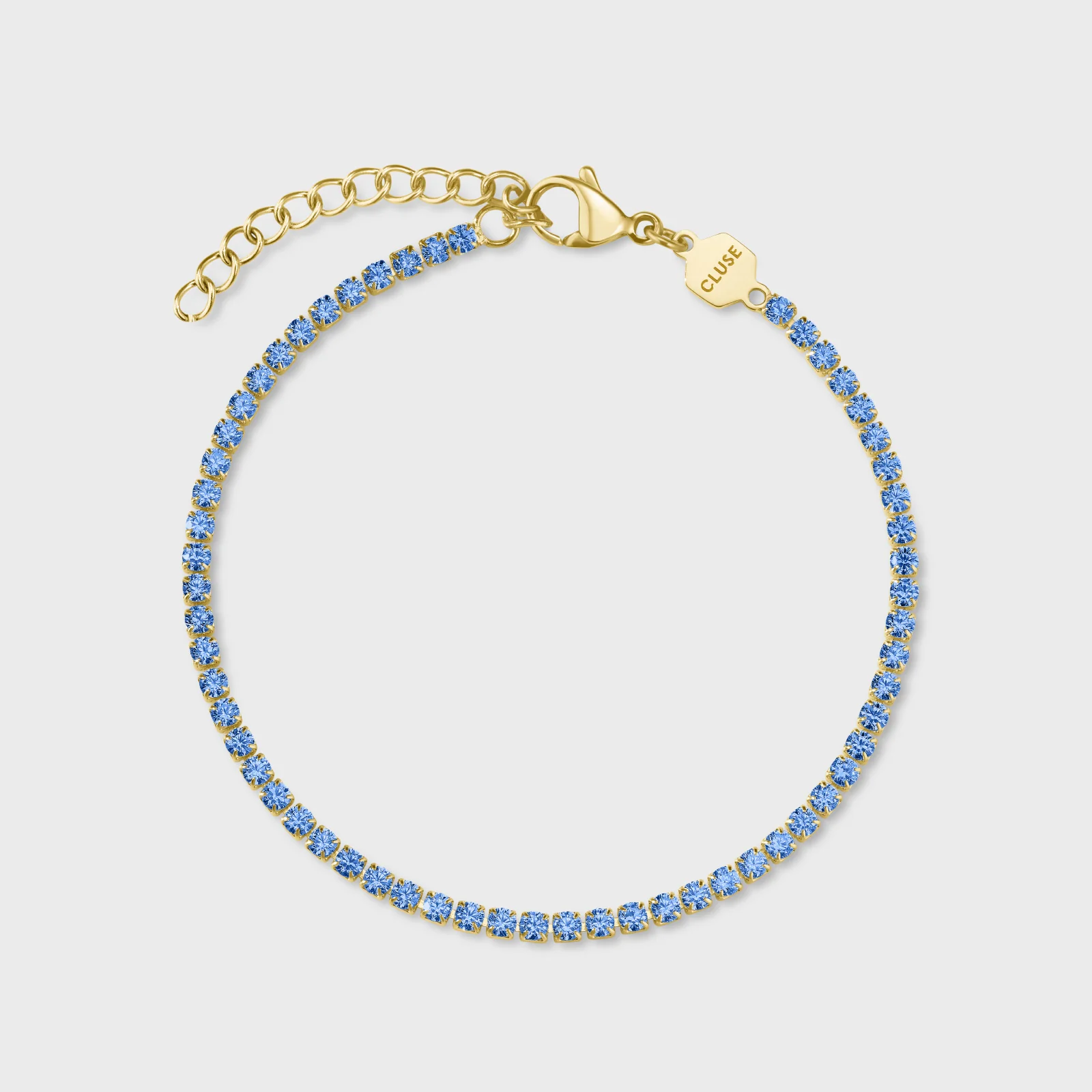 Élevé Tennis Bracelet, Kyanite Blue, Gold Colour