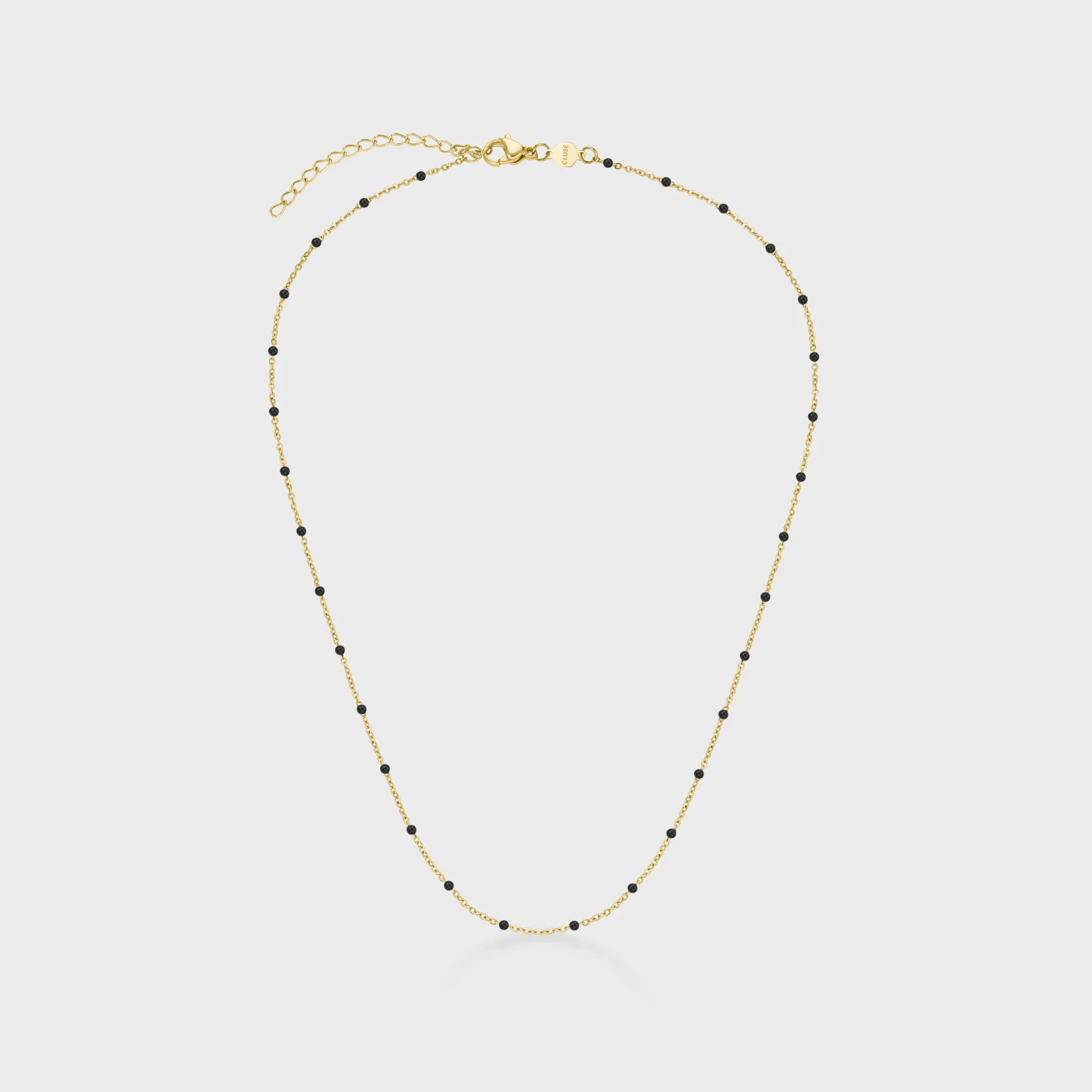 Essentielle Black Epoxy Chain Necklace, Gold Colour