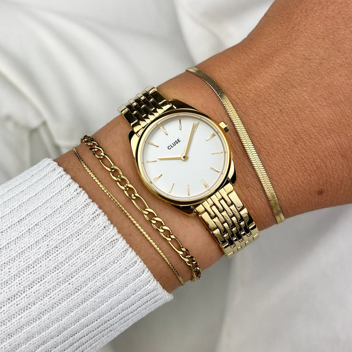 Féroce Mini Watch Steel White, Gold Colour - Image 2