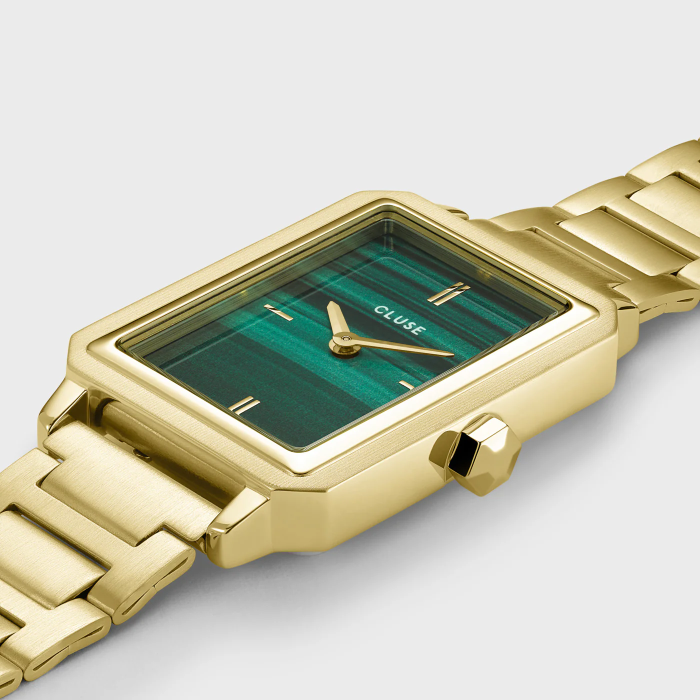 Gift Box Fluette Watch Steel, Green & Round Chain Bracelet, Gold Colour - Image 4