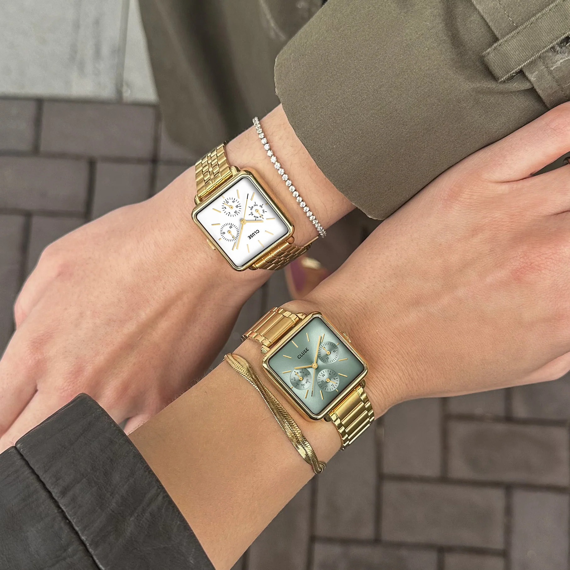 La Tétragone Multifunction Watch Steel, White, Gold Colour - Image 7