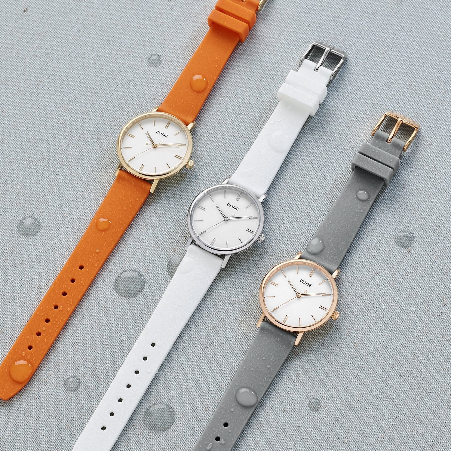 Pavane Petite Watch Silicone, Orange, Gold Colour - Image 6