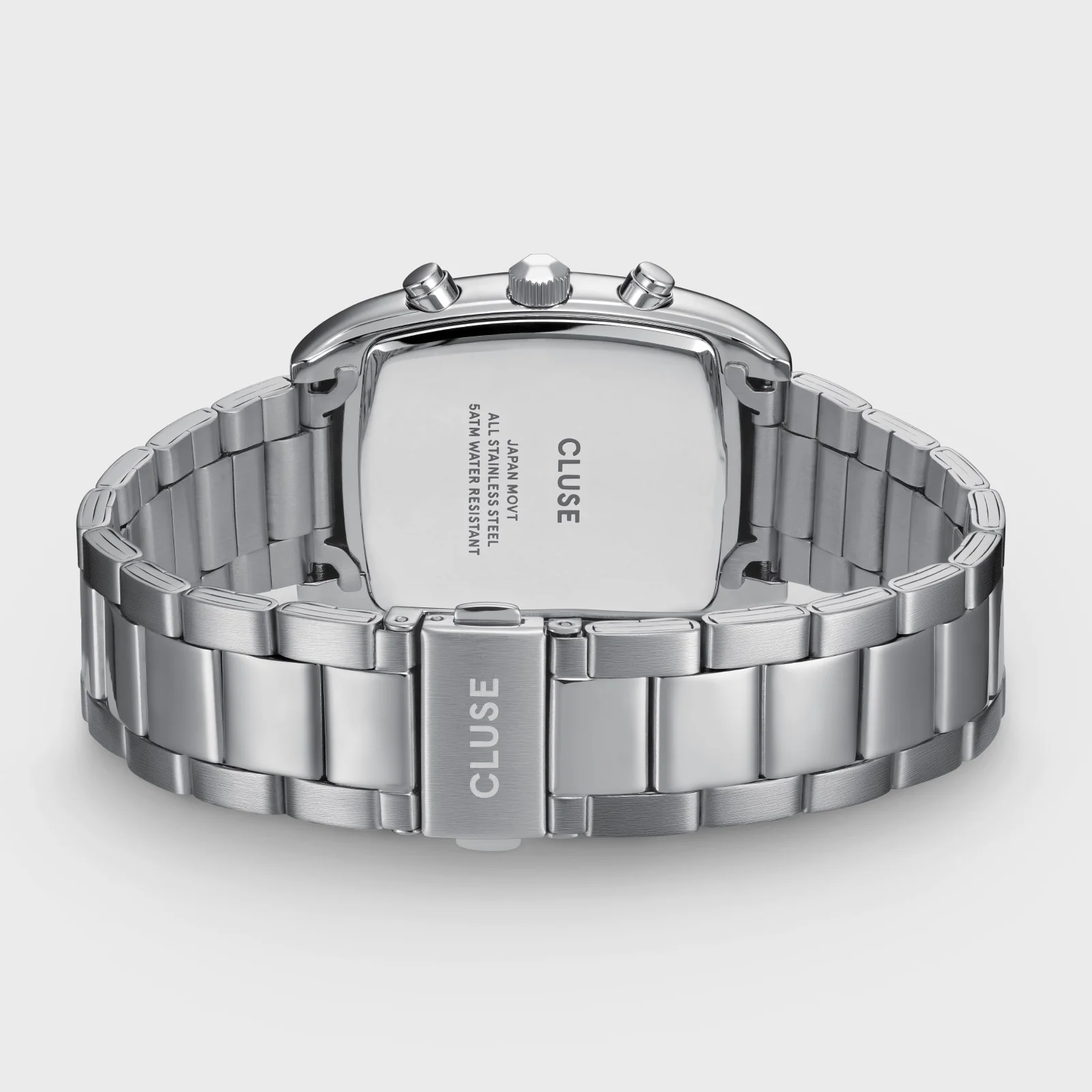 Quartaut Chrono Watch Steel, Blue, Full Silver Colour - Image 4
