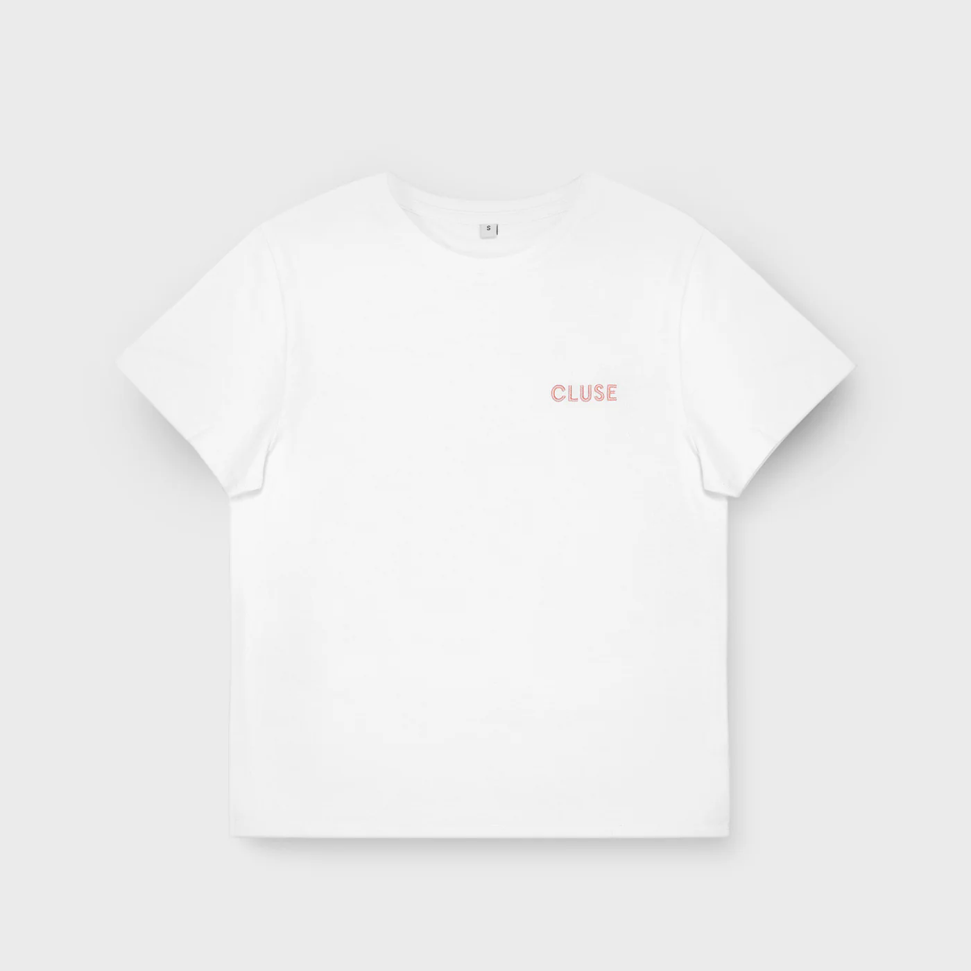 T-Shirt White, Pink Logo, Medium