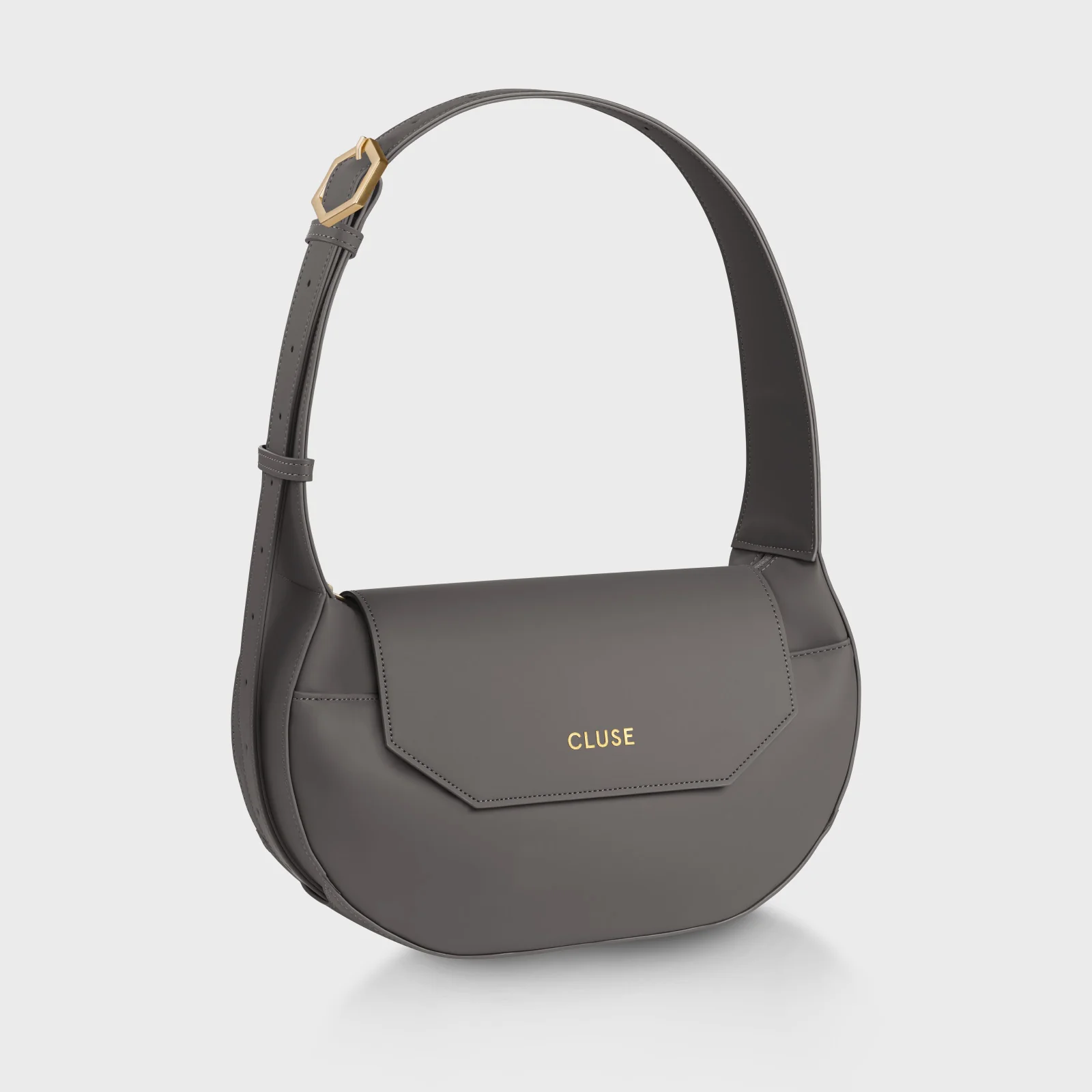 Sacroisé Crossbody Bag, Dark Grey, Gold Colour
